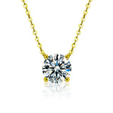 Collier en argent sterling plaqué or avec zircon