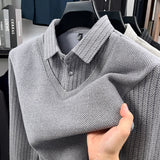 Pull superposé pour hommes en deux pièces