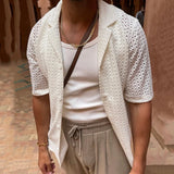 Élégance Ensoleillée : Chemise en Maille Aérée pour Hommes