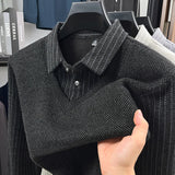 Pull superposé pour hommes en deux pièces