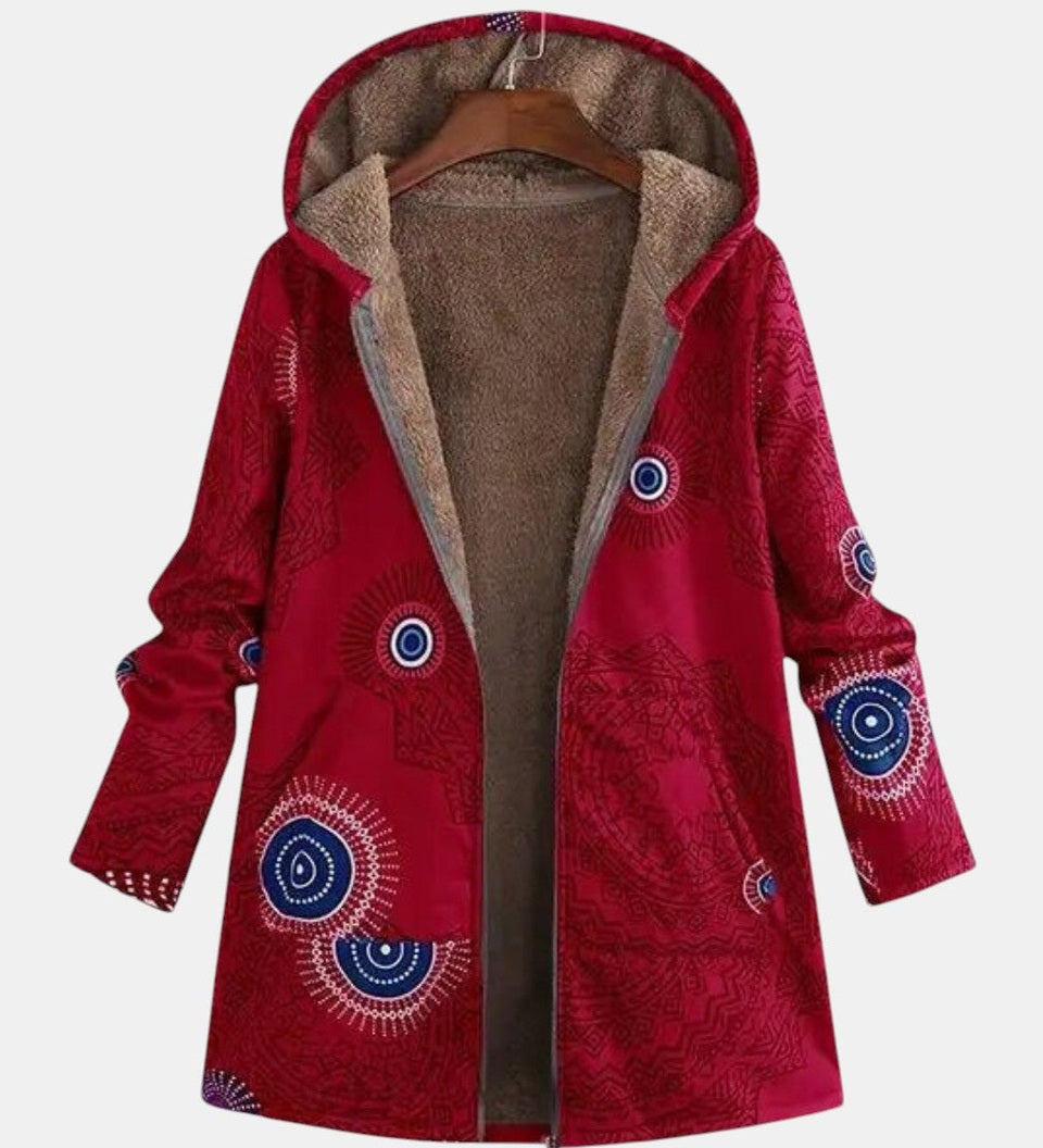 Sage – Veste Sherpa avec motif tribal