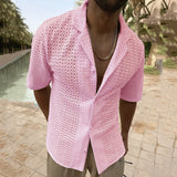 Élégance Ensoleillée : Chemise en Maille Aérée pour Hommes