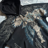 Hoodie zippé graphique angélique vintage