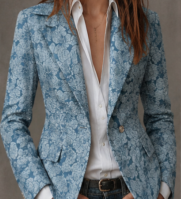 Estelle | Blazer Jacquard Cachemire Ajusté