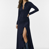 Anja™ — Robe longue fluide à volants