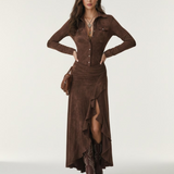 Anja™ — Robe longue fluide à volants