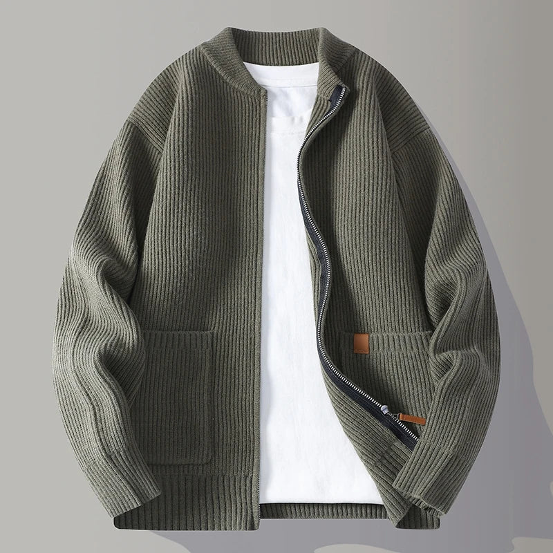 LAURENT MONACO | VESTE ZIP HOMME À CÔTES
