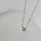 Collier en argent sterling plaqué or avec zircon
