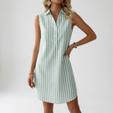 Céloréna™ — Robe chemise rayée élégance estivale
