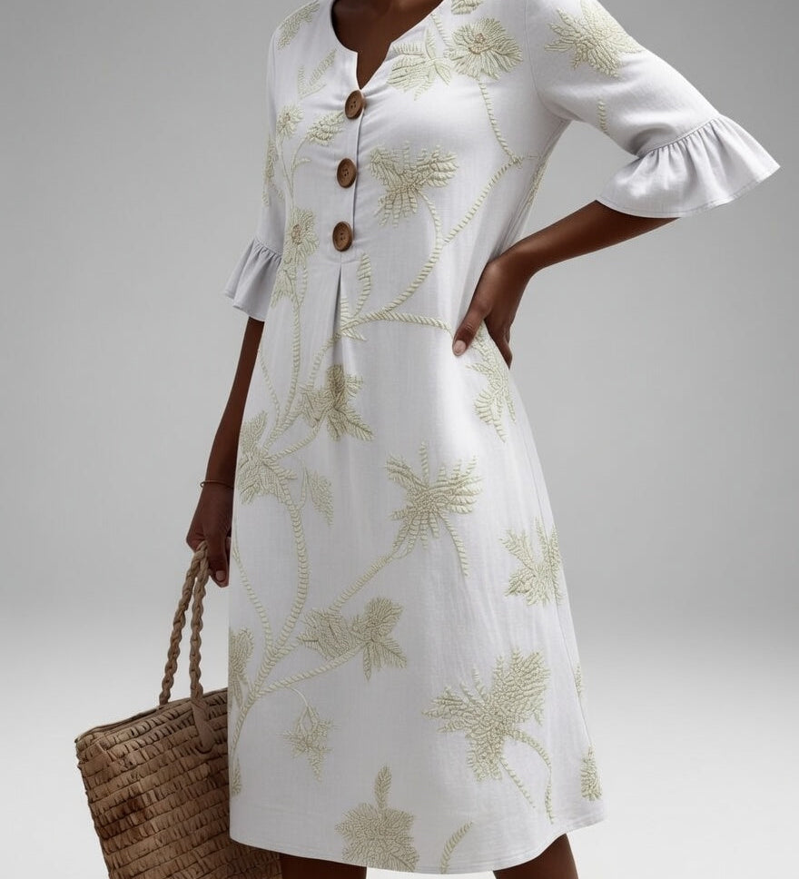 Lénora™ — Robe mi-longue florale liberté estivale