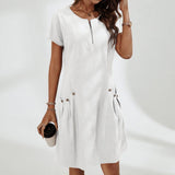 Célestelle™ — Robe courte 100% coton fraîcheur naturelle