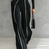 Emma | Ensemble Élégant à Col Montant et Pantalon Large