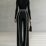 Emma | Ensemble Élégant à Col Montant et Pantalon Large