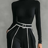 Emma | Ensemble Élégant à Col Montant et Pantalon Large