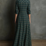 Valentine | Robe Longue à Carreaux