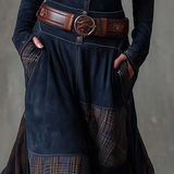Élise | Robe Maxi en Suédine avec Ceinture