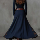 Élise | Robe Maxi en Suédine avec Ceinture
