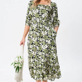Florine™ — Robe midi florale élégante et féminine