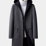 Manteau En Laine À Capuche Pour Homme
