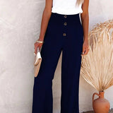 Rose | Pantalon taille haute décontracté