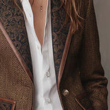 Gisèle | Blazer à Empiècements Imprimé Chevrons