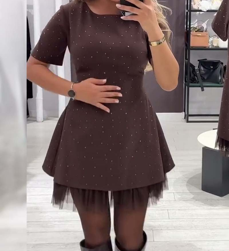 Camille™ – Mini-robe élégante au confort scintillant