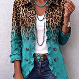 Beatrice | Blazer léopard ombré à volants