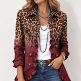 Livia | Blazer léopard ombré à volants