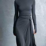 Naomie | Robe Maxi à Nœud Latéral