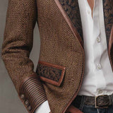 Gisèle | Blazer à Empiècements Imprimé Chevrons
