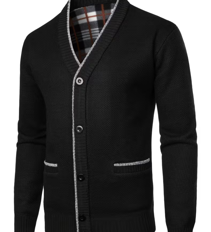 Cardigan à col V boutonné pour homme