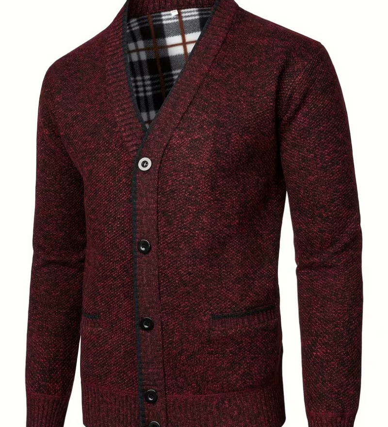 Cardigan à col V boutonné pour homme