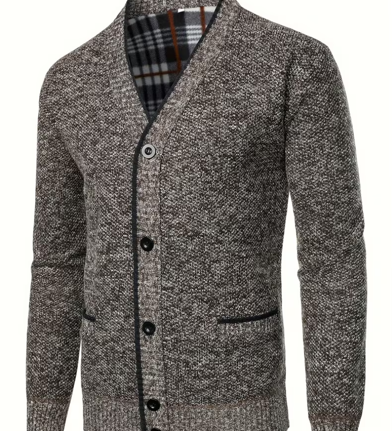 Cardigan à col V boutonné pour homme