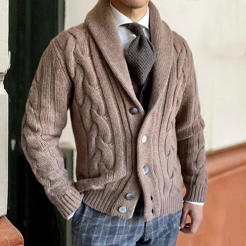 Cardigan Homme à Motif torsadé