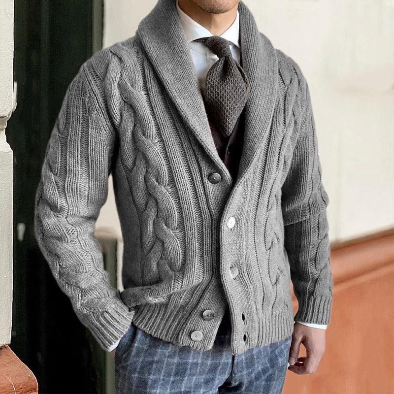 Cardigan Homme à Motif torsadé