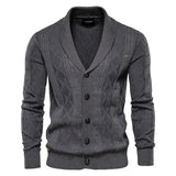 Cardigan homme col châle texturé