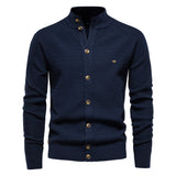 Cardigan homme texturé col montant