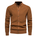 Cardigan homme texturé col montant