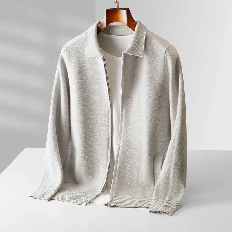 Cardigan homme zippé col chemise