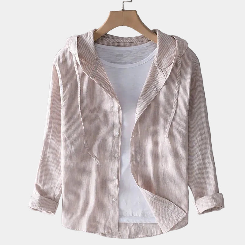 Chemise homme à capuche rayée