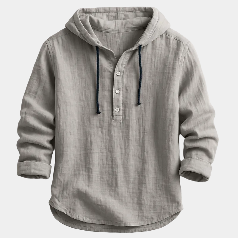 Chemise homme à capuche boutonnée