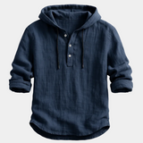 Chemise homme à capuche boutonnée