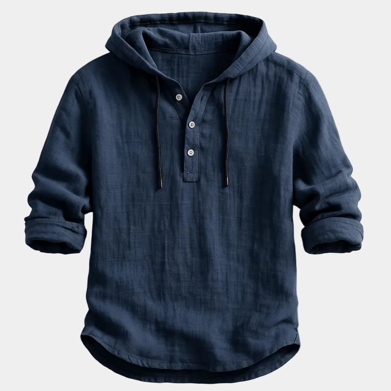 Chemise homme à capuche boutonnée