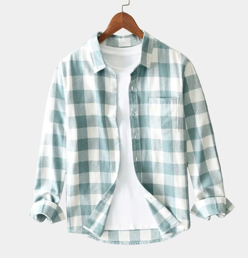 Chemise homme à carreaux boutonnée