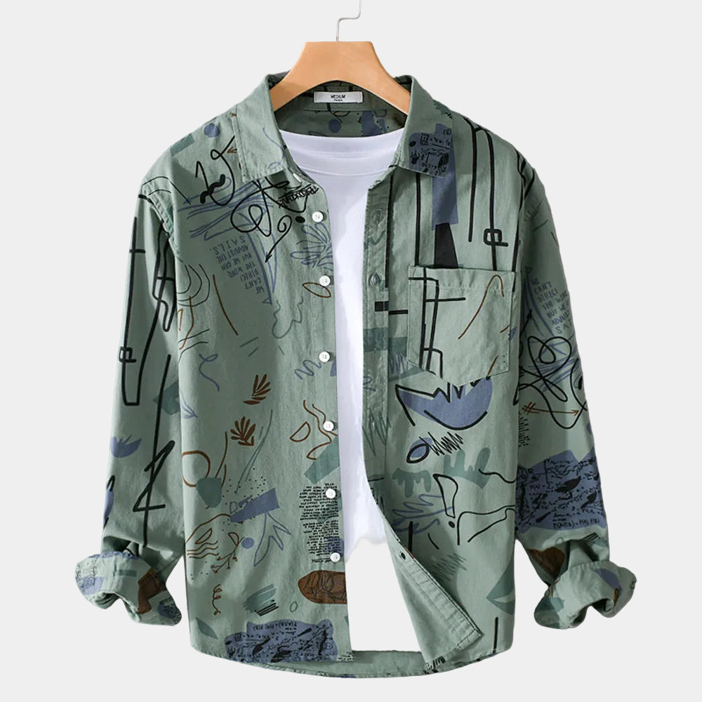 Chemise homme à imprimé artistique
