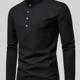 Chemise Homme à Manches Longues et Col Mao