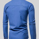 Chemise Homme à Manches Longues et Col Mao