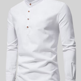 Chemise Homme à Manches Longues et Col Mao