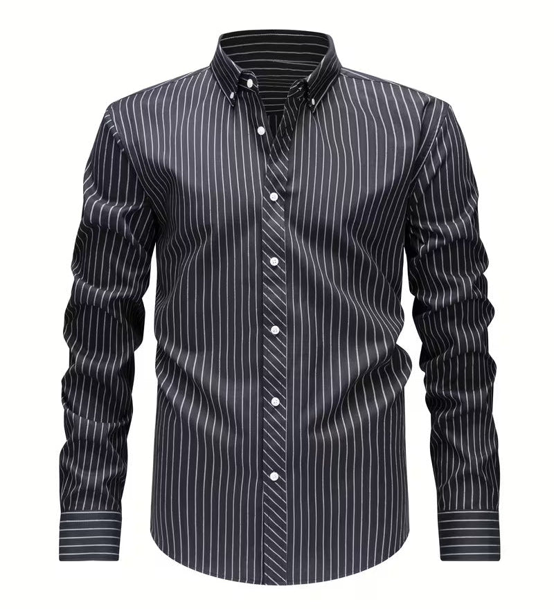 Chemise homme à motif à rayures verticales
