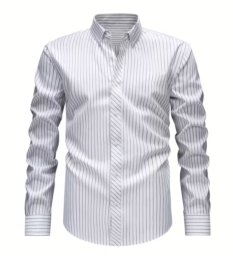 Chemise homme à motif à rayures verticales